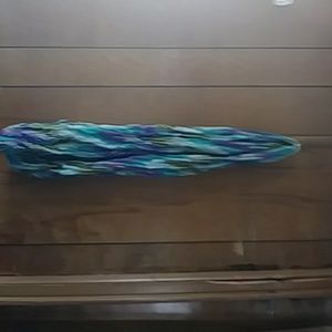 Blue striped infinity scarf